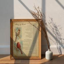 Load image into Gallery viewer, Litany of Trust Prayer Print – Vintage Paper Style Cardinal Wall Art
