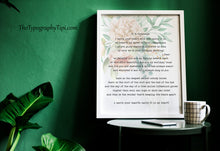 Load image into Gallery viewer, I carry your heart (I carry it in my heart) E.E. Cummings Poetry Wall Art
