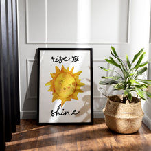 Load image into Gallery viewer, Rise and Shine Print – Cute Smiling Watercolour Sun Illustration
