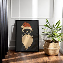Load image into Gallery viewer, Hipster Santa Print – Modern Minimalist Christmas Art
