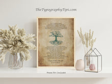 Load image into Gallery viewer, Wedding Reading One Tree Not Two Captain Corelli Mandolin, Love is a temporary madness wedding poem wall art - Framed And Unframed Options
