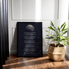Load image into Gallery viewer, The Moon Was But a Chin of Gold – Emily Dickinson Poem Print
