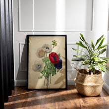 Load image into Gallery viewer, Vintage Anemone Bouquet Print – Antique Botanical Flower Illustration
