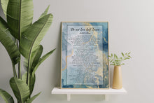 Load image into Gallery viewer, Do Not Love Half Lovers – Kahlil Gibran Poem Print, Blue &amp; Gold Marble Wall Art
