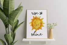 Load image into Gallery viewer, Rise and Shine Print – Cute Smiling Watercolour Sun Illustration
