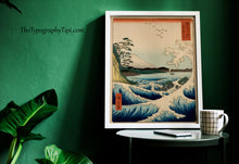 Load image into Gallery viewer, The Sea at Satta in Suruga Province Print – Hiroshige Mount Fuji Wave Woodblock
