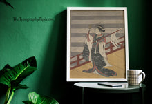 Load image into Gallery viewer, Shinto Shrine Maiden Dancing Print – Suzuki Harunobu Japanese Woodblock Art
