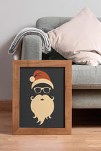 Load image into Gallery viewer, Hipster Santa Print – Modern Minimalist Christmas Art
