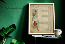 Load image into Gallery viewer, Litany of Trust Prayer Print – Vintage Paper Style Cardinal Wall Art
