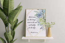 Load image into Gallery viewer, Kind Words Are Like Honey – Proverbs 16:24 Scripture Wall Art
