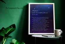 Load image into Gallery viewer, Bright Star John Keats Poem Print, Celestial Poetry Gift
