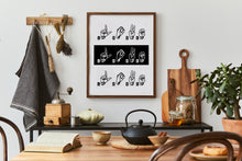 Load image into Gallery viewer, Love in Sign Language Print – ASL Fingerspelling Typography Art
