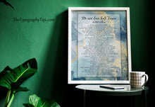 Load image into Gallery viewer, Do Not Love Half Lovers – Kahlil Gibran Poem Print, Blue &amp; Gold Marble Wall Art
