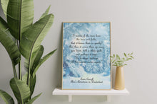 Load image into Gallery viewer, Alice's Adventures in Wonderland "I Wonder If the Snow Loves the Trees" – Lewis Carroll Quote Print
