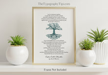 Load image into Gallery viewer, Wedding Reading One Tree Not Two Captain Corelli Mandolin, Love is a temporary madness wedding poem wall art - Framed And Unframed Options
