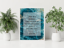 Load image into Gallery viewer, I Must Be a Mermaid Print – Anaïs Nin Quote on Teal and Gold Marble
