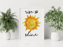 Load image into Gallery viewer, Rise and Shine Print – Cute Smiling Watercolour Sun Illustration
