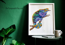 Load image into Gallery viewer, Colorful Chameleon Print – Reptile Wall Art
