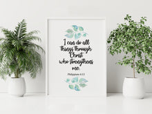 Load image into Gallery viewer, I Can Do All Things Through Christ Print – Philippians 4:13 Bible Verse Wall Art
