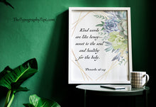 Load image into Gallery viewer, Kind Words Are Like Honey – Proverbs 16:24 Scripture Wall Art
