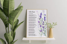 Load image into Gallery viewer, The Dash Poem Poster Print With Lavender Flowers - Live Your Dash - Funeral Reading
