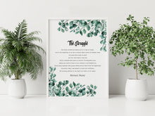 Load image into Gallery viewer, The Struggle Poem Print – Mikhail Naimy Lebanese Poetry with Eucalyptus
