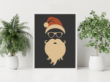 Load image into Gallery viewer, Hipster Santa Print – Modern Minimalist Christmas Art
