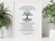 Load image into Gallery viewer, Wedding Reading One Tree Not Two Captain Corelli Mandolin, Love is a temporary madness wedding poem wall art - Framed And Unframed Options
