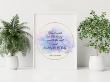Load image into Gallery viewer, Proverbs 16:24 Scripture Print "Kind Words Are Like Honey"- Bible Verse Wall Art
