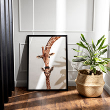 Load image into Gallery viewer, Mother and Baby Giraffe Nursery Print – Watercolor Nursery Wall Art
