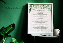 Load image into Gallery viewer, On Self-Knowledge Kahlil Gibran Poem Wall Art Print, Poetry wall art for self-discovery and awareness, The Prophet Framed &amp; Unframed Options

