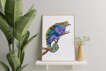 Load image into Gallery viewer, Colorful Chameleon Print – Reptile Wall Art
