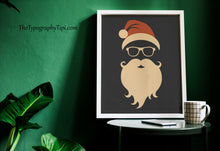 Load image into Gallery viewer, Hipster Santa Print – Modern Minimalist Christmas Art

