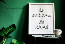 Load image into Gallery viewer, Be Strong Be Kind Sign Language Print – ASL Fingerspelling Art
