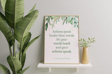 Load image into Gallery viewer, Actions Speak Louder Than Words – St. Anthony of Padua Quote Print
