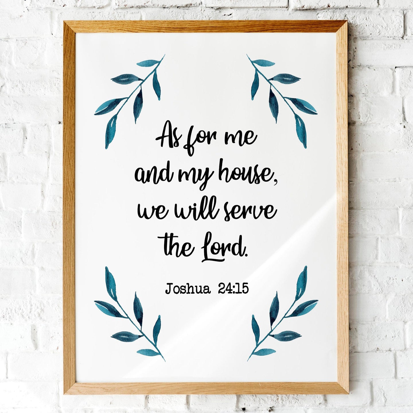Joshua 24:15 Bible Verse Print - Christian Wall Art - Faith-Based Home Decor - Scripture Poster - Religious Housewarming Gift