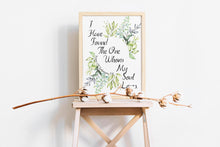 Load image into Gallery viewer, Bible Verse Wall Art – “I Have Found the One Whom My Soul Loves” Print, Song of Solomon 3:4, Christian Wedding Gift, Floral Scripture Decor
