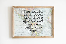 Load image into Gallery viewer, St Augustine Print The world is a book, and those who do not travel read only one page - Travel Poster for Home Framed &amp; Unframed Options

