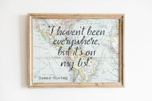 Load image into Gallery viewer, Susan Sontag Travel Quote Print: Vintage Map Wall Art
