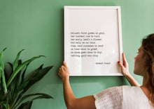 Load image into Gallery viewer, Robert Frost Poem Print Nothing gold can stay bedroom decor print Robert frost quote Nature's first green is gold Unframed poetry poster
