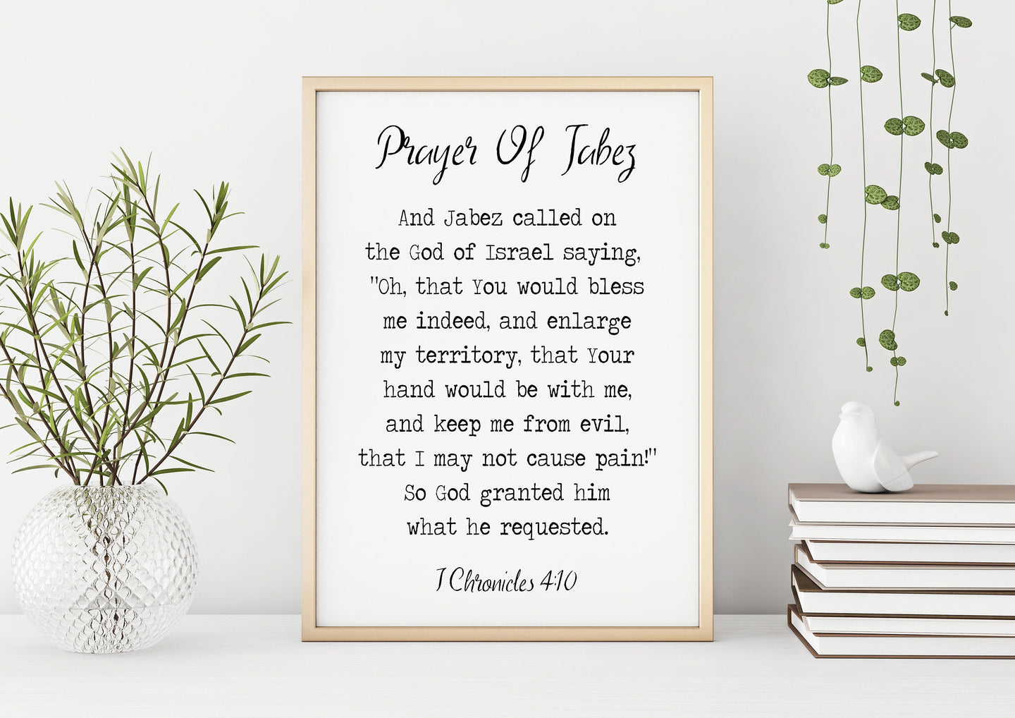 Prayer Of Jabez 1 Chronicles 4:10 1 Chronicles 4 verse 10 prayer print Scripture wall art - Christian wall art UNFRAMED