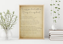 Load image into Gallery viewer, E.E. Cummings Poem Print: "I Carry Your Heart" Engagement Presents
