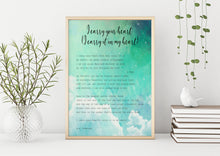 Load image into Gallery viewer, E.E. Cummings Poem I carry your heart (I carry it in my heart) Art Print Home Decor poetry wall art Framed &amp; Unframed Options
