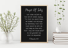 Load image into Gallery viewer, Prayer Of Jabez 1 Chronicles 4:10 Ordination Gift, Christian Artwork - Pastor Gift - Adult Baptism Gift
