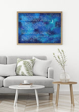 Load image into Gallery viewer, Moon River Lyrics Print: Watercolor Night Sky, Classic Song
