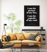 Load image into Gallery viewer, Invictus poem William Ernest Henley I am the master of my fate... captain of my soul - Unframed print
