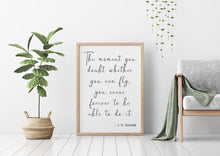 Load image into Gallery viewer, Peter Pan Nursery Print “The moment you doubt whether you can fly..."
