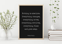 Load image into Gallery viewer, Frida Kahlo Print Nothing is absolute. Everything changes Frida Kahlo poster print - Artist Quote UNFRAMED
