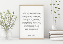 Load image into Gallery viewer, Frida Kahlo Print Nothing is absolute. Everything changes Frida Kahlo poster print - Artist Quote UNFRAMED
