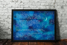 Load image into Gallery viewer, Moon River Lyrics Print: Watercolor Night Sky, Classic Song
